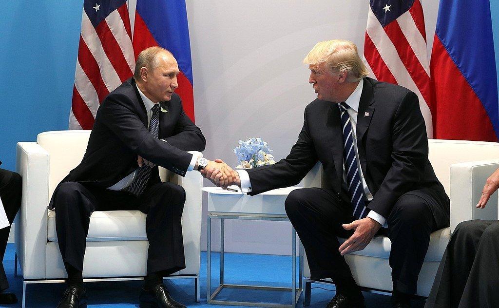 Vladimir Putin and Donald Trump meet at the 2017 G-20 Hamburg Summit.
